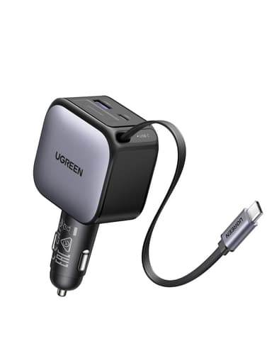 Amazon: UGREEN 3 en 1 Cargador para Auto 60W con Cable Retráctil - Amazon