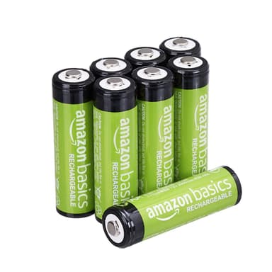 Paquete de 8 pilas recargables AA NiMH, 2000 mAh, recargables hasta 1000 veces, precargadas + 90 dias de Amazon Music Gratis - Amazon