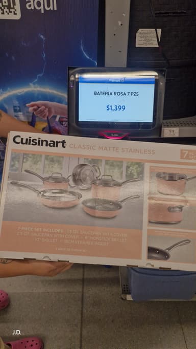 Batería de Cocina Cuisinart Rosa Paste Acero Inoxidable 7 Piezas en WALMART - Walmart