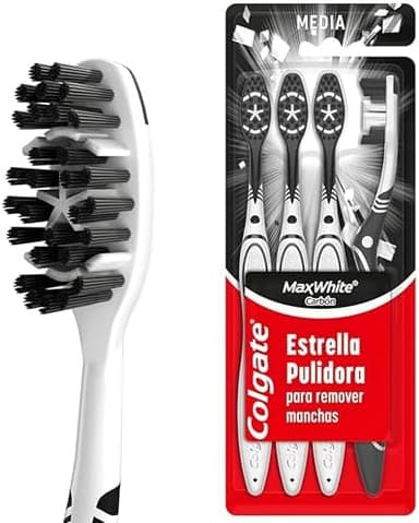 Amazon: Colgate Cepillo de Dientes Max White Charcoal, 4 Piezas | Comprando 3 paquetes | Planea y Ahorra - Amazon
