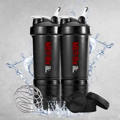Amazon: (2 piezas)650ML Blender bottles shaker,shaker blender bottles Con 3 niveles caja de almacenamiento - Amazon