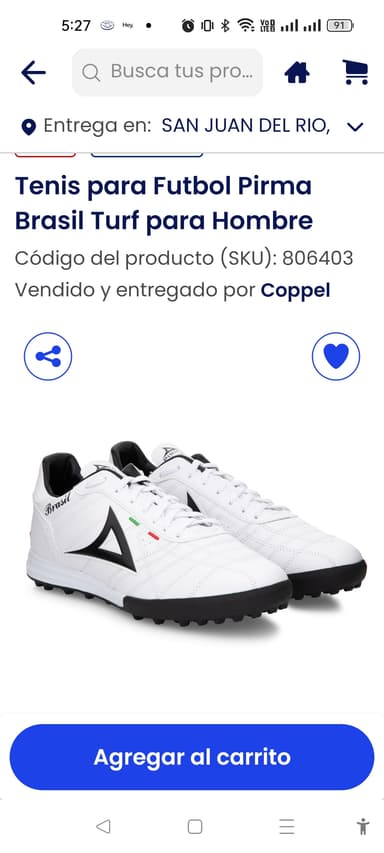 Coppel, Tenis para fútbol Pirma Brasil turf hombre - Coppel