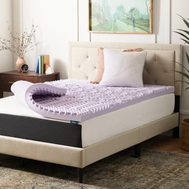 Amazon: Colchoneta de Memory Foam con Infusión de Lavanda Lucid (7.5 cm - Queen) - Amazon