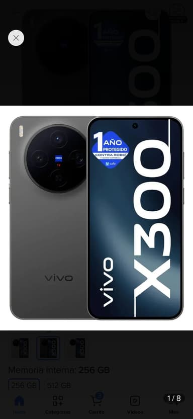 Mercado libre, Celular Vivo x300, 12/256, nacional y vendido por vivo - Mercado Libre