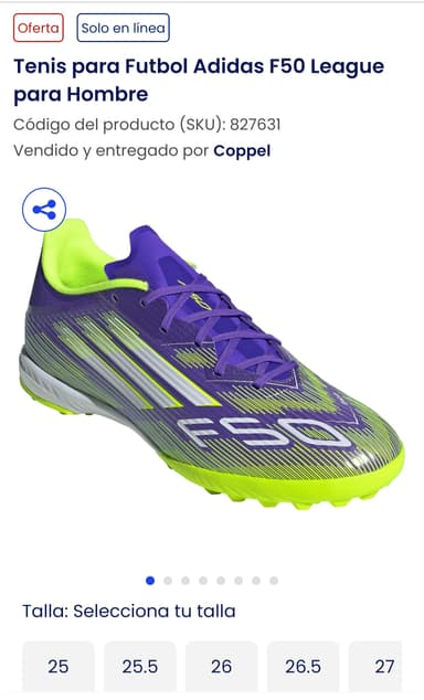 Coppel: Tenis para Futbol Adidas F50 League para Hombre - Coppel