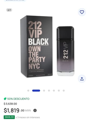 Perfume 212 vip de 200ml y otros al 50% en Farmacias del Ahorro - Farmacias Del Ahorro