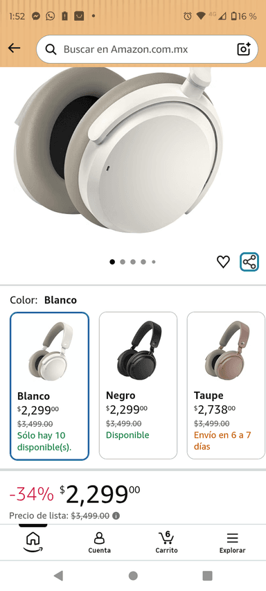 Amazon: Sennheiser Audífonos Accentum Wireless (Blanco) - Amazon