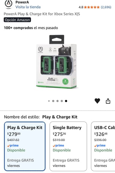 Amazon: PowerA Play & Charge Kit for Xbox Series X|S - Amazon