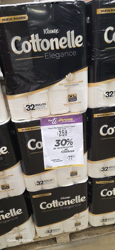 Chedraui, papel higiénico kleenex cotonelle elegance, 32 y 18 rollos es nacional. Hasta $79.8 con tarjeta bienestar el de 18 rollos - Chedraui