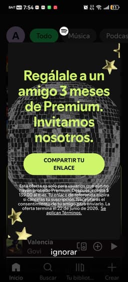 Spotify: 3 meses gratis por enlace | usuarios selecionados