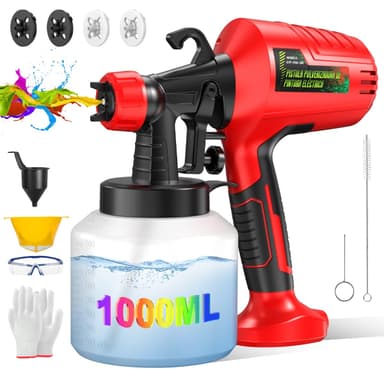 Amazon: Pistola para Pintar Eléctrica 900W | Depósito 1000ml | 3 Cabezales | 3 Modos de Pulverización - Amazon