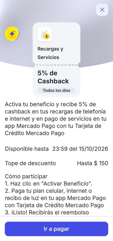 Descuento en servicios pagando en mercado pago - Mercado Pago