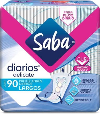 Amazon: Saba Protectores Diarios Largos, 90 piezas $36 con planea y ahorra, $34 aprovecha suma y ahorra - Amazon
