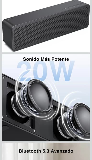 Amazon: 1Hora Bocina Bluetooth Portátil 20W - Amazon