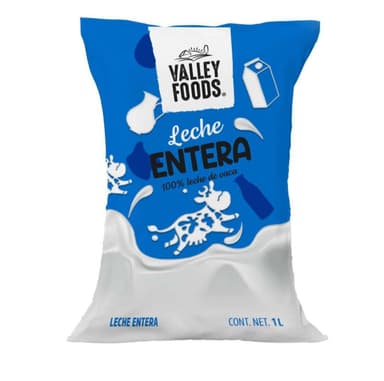 Soriana App - Leche Entera 100% leche de vaca Valley Foods 1 litro - Soriana