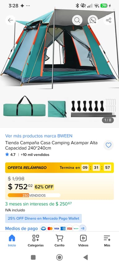 Mercado Libre: Tienda de campaña - Mercado Libre