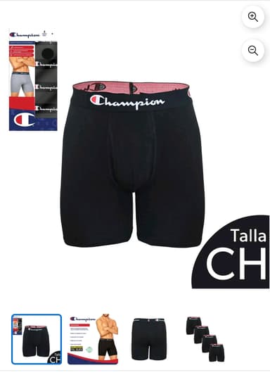 Sam's Club: Bóxer para Caballero Champion Talla CH-M-G-EG Negro 4 pzas - Sam's Club