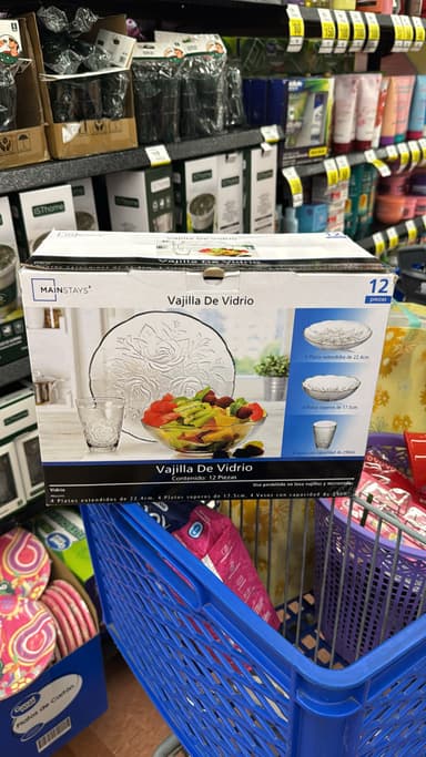 WALMART LÁZARO CARDENAS, XALAPA: Vajilla Mainstays para la abuela de vidrio (12 pzs) - Walmart