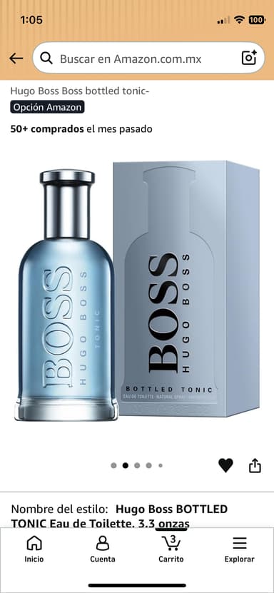 Amazon: Boss Bottled Tonic EDT by Hugo Boss 100ml - Amazon