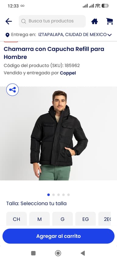 Coppel Chamarra con Capucha Refill para Hombre - Coppel