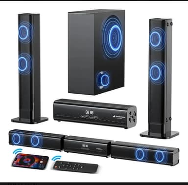 Mercado Libre - 400w Desmontable Barra De Sonido 4 Bocina Con Subwoofer Dolby Dts, 5.1 Canales,Con Aux/hdmi(arc)/usb/optical Bluetooth 5.3, - Mercado Libre