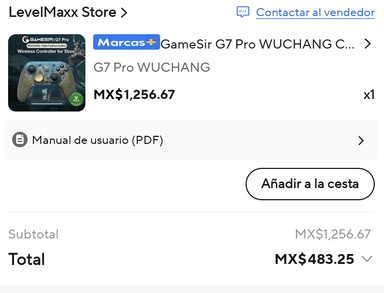 Aliexpress: Control Gamesir G7 Pro WUCHANG hasta $483.25 - AliExpress