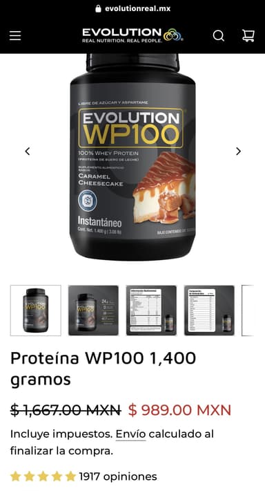 Proteína WP100 1,400 gramos | sabores seleccionados