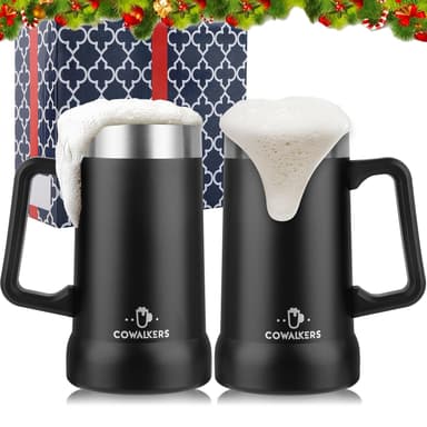 Amazon: Conjunto de 2 Tarros Cerveceros de Acero Inoxidable de Doble Pared Térmica 730 ml, - Amazon