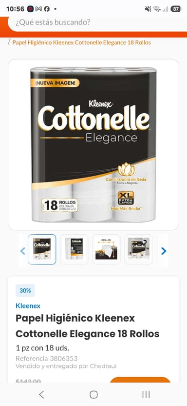 Chedraui: Papel Higiénico Kleenex Cottonelle Elegance 18 Rollos - Chedraui