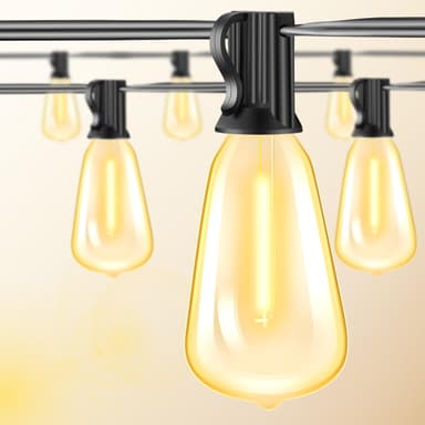 Amazon: Guirnalda de Luces LED Exterior, 15m 15+1 Focos LED ST38 Inastillables Alto Brillo, Impermeable IP45, Serie Luz Vintage - Amazon
