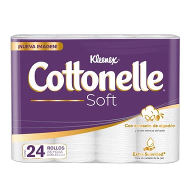 Amazon: Kleenex Cottonelle Soft, Paquete con 24 Rollos de 200 Hojas Dobles C/U (con Planea y Ahorra) - Amazon