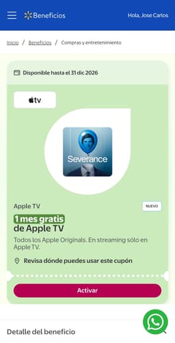 Walmart: Apple tv+ beneficios 1 mes como nos gusta .. Gratis