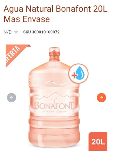 Bonafont - Agua Natural Bonafont 20L Mas Envase - Bonafont