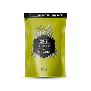 AMAZON: Grisi, Jabón Líquido para Manos Bambú & Muguet Rellenapack, 800 ml (Comprando 2 Piezas + Planea y Ahorra | Precio C/U) - Amazon