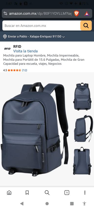 Amazon: Mochila para Laptop Hombre, Mochila Impermeable, Mochila para Portátil de 15.6 Pulgadas - Amazon