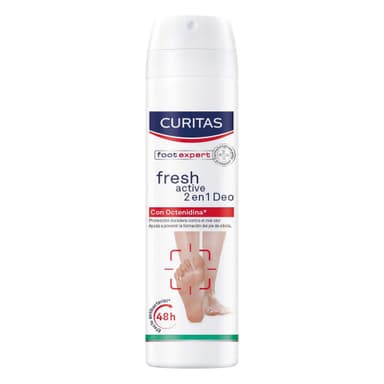 AMAZON: CURITAS Desodorante Antitranspirante para pies en Spray Fresh Active 2 en 1, 150 ml (Planea y Ahorra) - Amazon