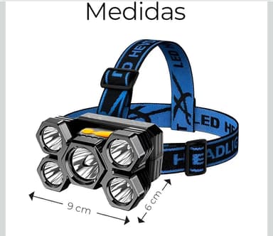 Amazon- Raganet, 3 Lamparas Frontales de 5000 Lumens, Iluminación Frontal Recargable, 4 Modos de Cambio de Luz, 5 Leds de Alta potencia - Amazon