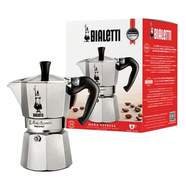 Amazon: Bialetti 1163 Moka Express 6 tazas, Gris/Aluminio - Amazon