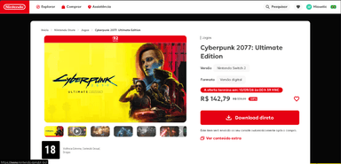 Cyberpunk 2077: Ultimate Edition Eshop Brasil - Nintendo