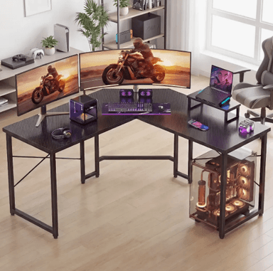 Mercado Libre: Mesas Gamer Escritorio Gamer En L De Fibra De Carbono Negro - Mercado Libre