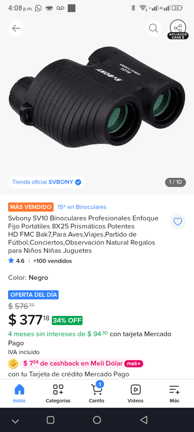 Mercado Libre: Binoculares sv bony 8*25 - Mercado Libre