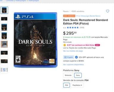 Mercado Libre: Dark Souls: Remastered Standard Edition PS4 (Físico) - Mercado Libre