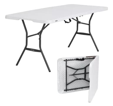 Mercado Libre: Mesa Plegable Plástico Portátil Tipo Portafolio 180 cm de largo Color Blanco - Mercado Libre