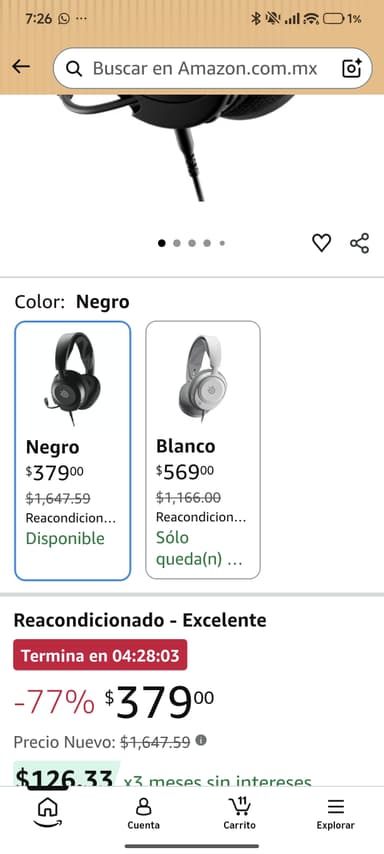 Amazon: Audífonos Steelseries arctis 1 reacondicionado estado excelente - Amazon