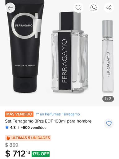Mercado Libre: Perfume Set 3 pz Ferragamo edit 100 ml. Vendido por amora - Mercado Libre
