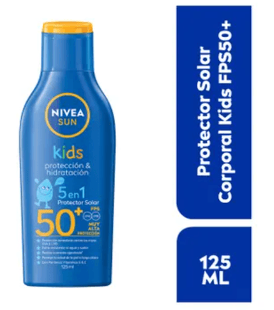 Farmacias del Ahorro: NIVEA SUN Protector Solar Corporal Kids FPS 50+ (125Ml), Protección & Hidratación - Farmacias Del Ahorro