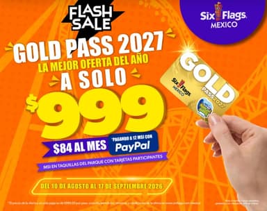 Six flags: Pase anual 2027 por $999 - Six Flags