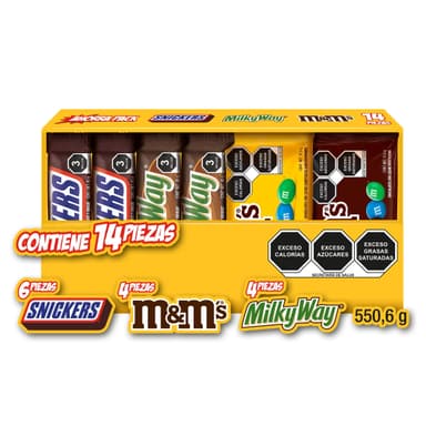 AMAZON: Mix Snickers Milky Way y M&M's Surtido 14 Piezas 550.6 g - Amazon
