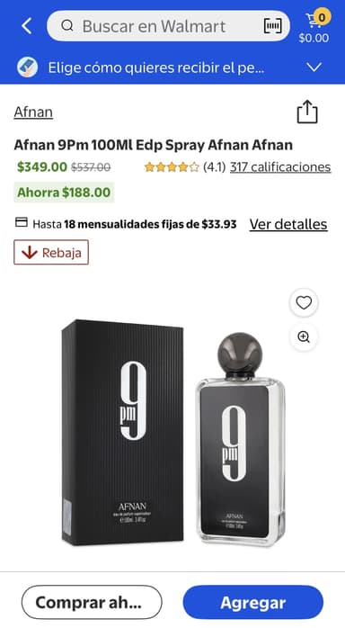 Walmart: 9Pm 100Ml Afnan Edp - Walmart