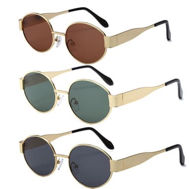 AMAZON: 3 Piezas Lentes de Sol Ovalados para Mujer Dama y Hombre, Gafas de Sol Retro Moda Protección UV400 - Amazon